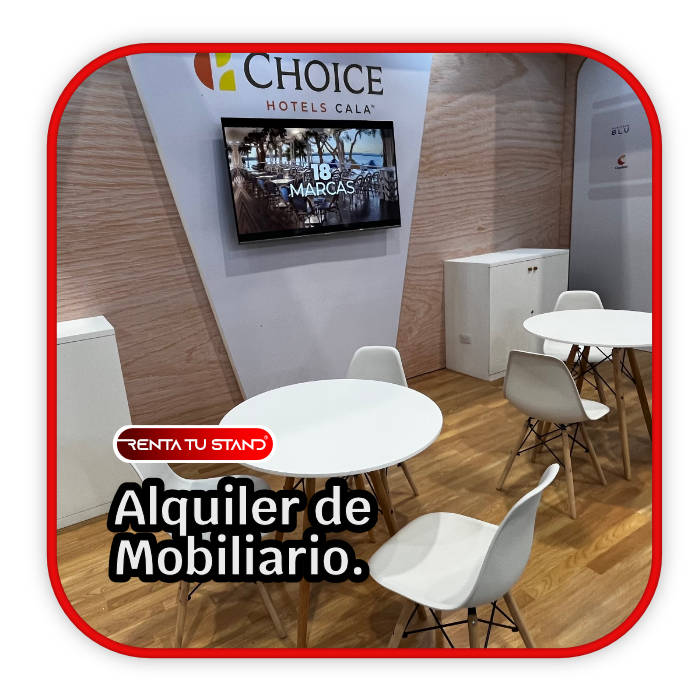 Renta de mobiliario para stands en Bogotá.