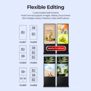 pantalla publicitaria vertical touch 43" en alquiler